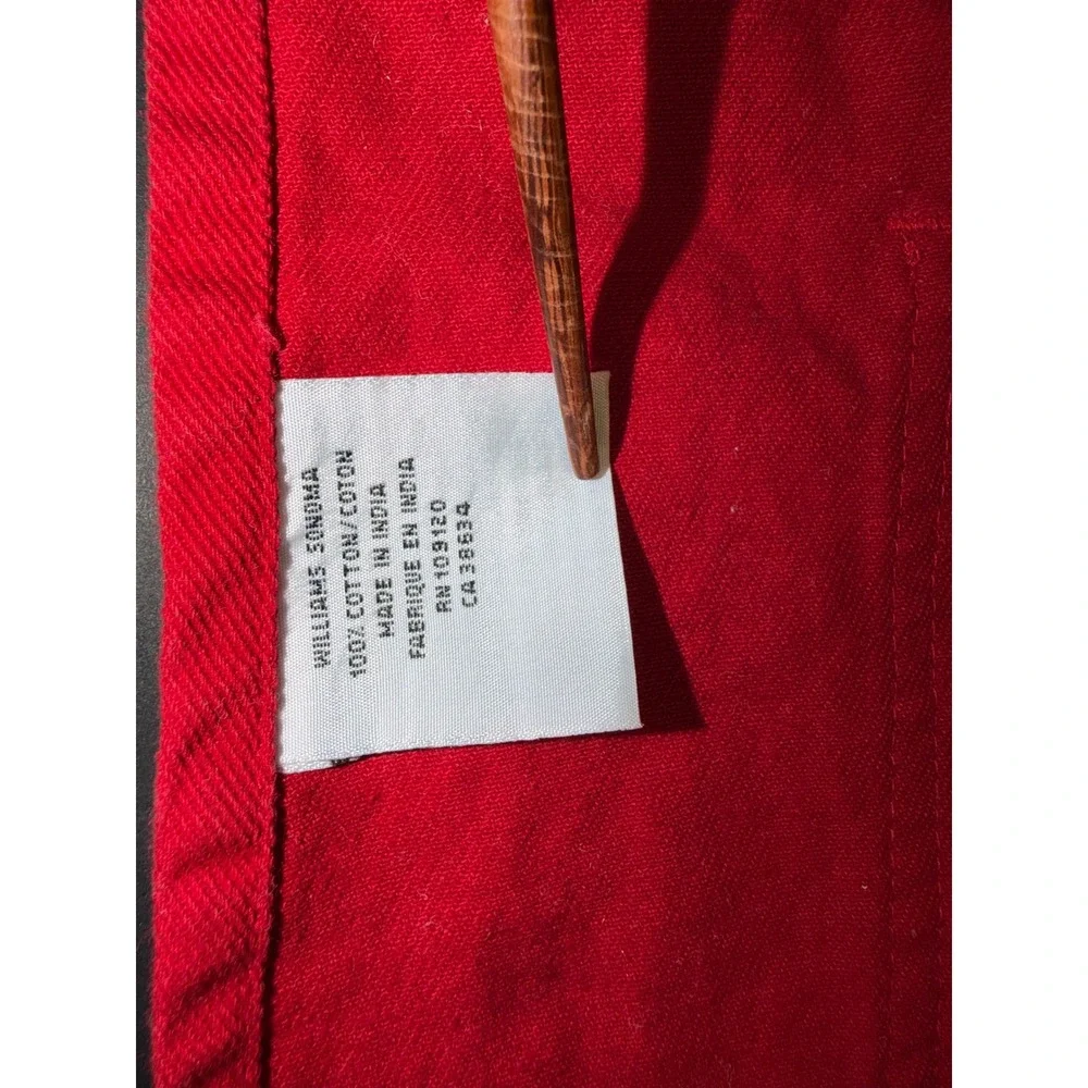 Williams Sonoma Kids Red Nutcracker Embroidered Christmas Apron Cotton Twill